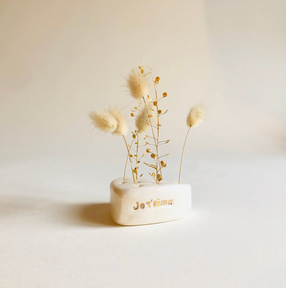 Pain de fleurs en porcelaine - Je t'aime