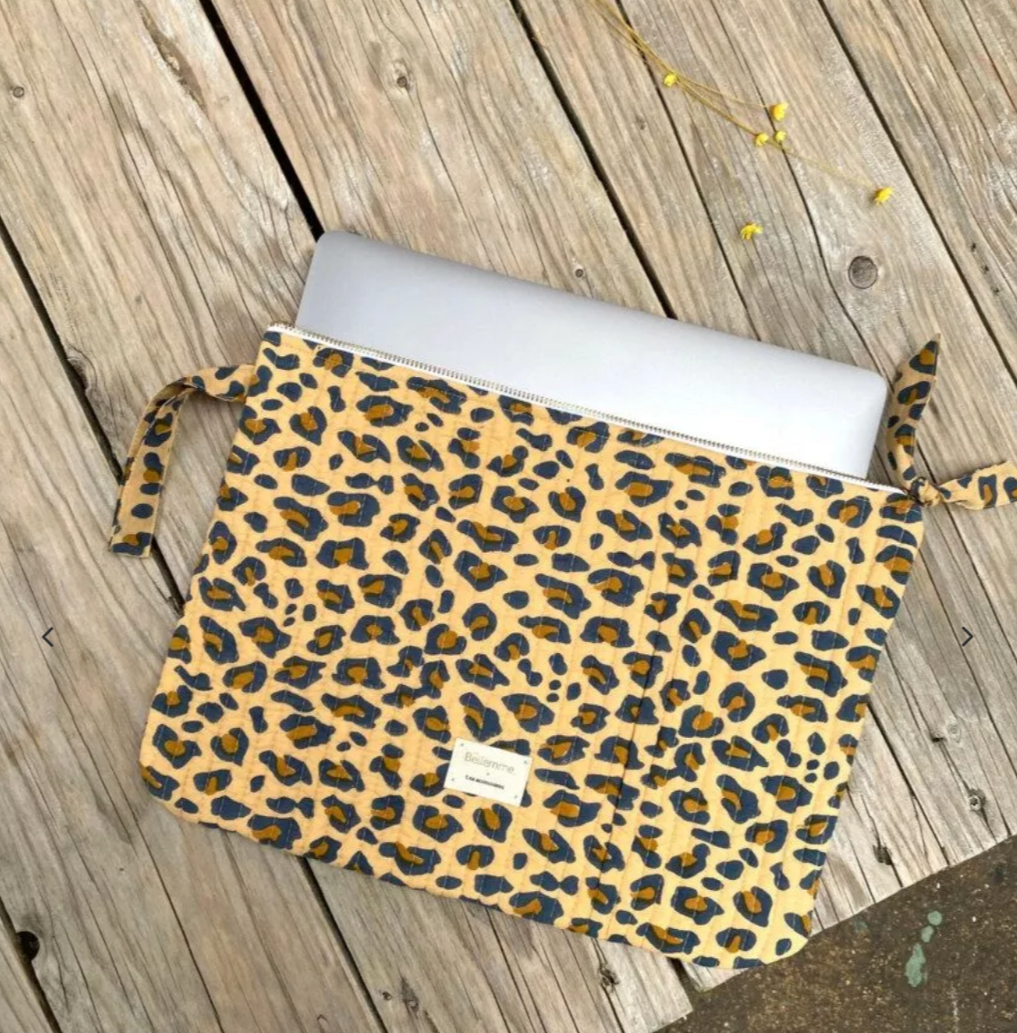 Pochette ordinateur 15' - IMPRIME LÉOPARD CAMEL