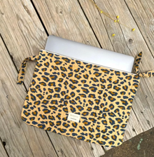 Pochette ordinateur 15' - IMPRIME LÉOPARD CAMEL