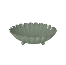 Coupelle fleur verte en métal - M
