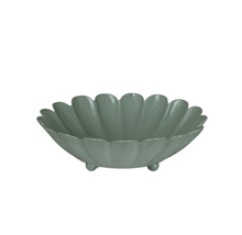 Coupelle fleur verte en métal - S