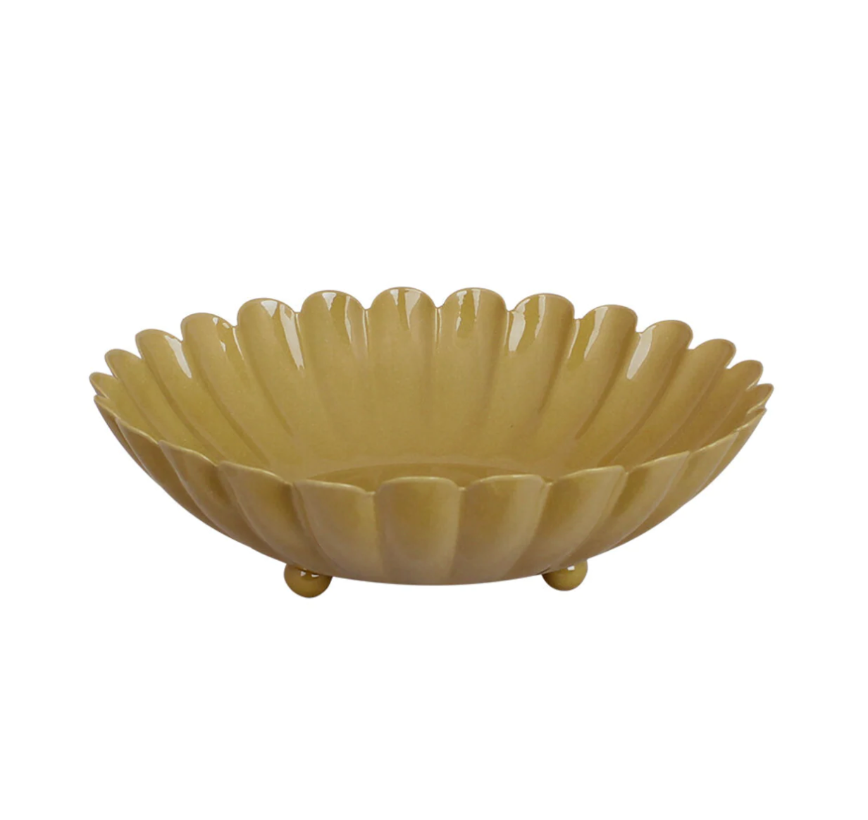 Coupelle fleur jaune en métal - M