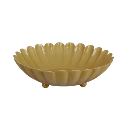 Coupelle fleur jaune en métal - M