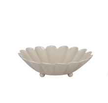 Coupelle fleur beige en métal - S