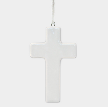 Petite croix à suspendre - Porcelaine