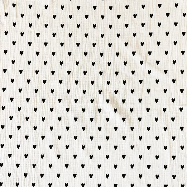 Lange/petit foulard gaze de coton - Coeurs écru
