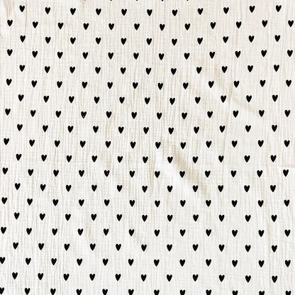 Lange/petit foulard gaze de coton - Coeurs écru