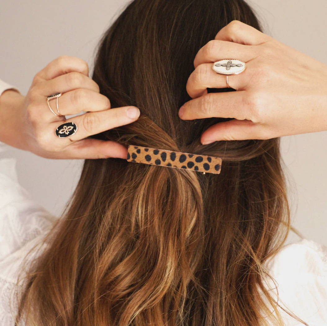 Barrette - Léopard caramel