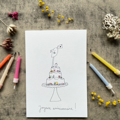 Carte - Joyeux anniversaire oiseau