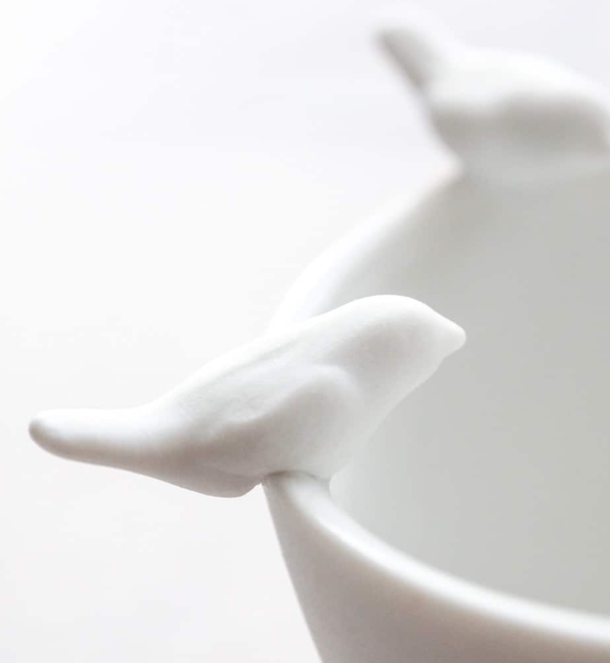 Coupelle trio d'oiseaux - Porcelaine