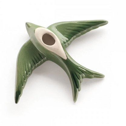 Oiseau en céramique vert - M