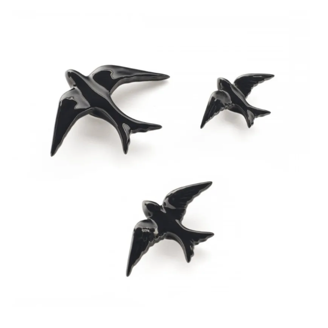 Oiseau en céramique noir - XS