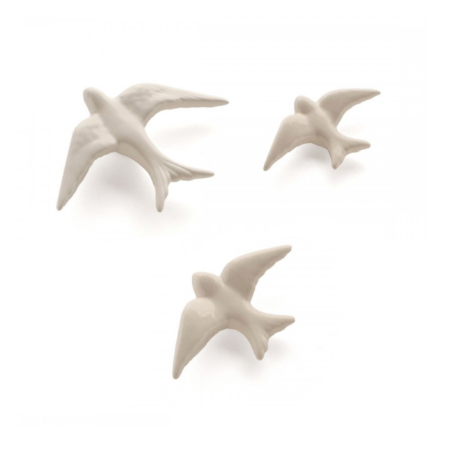 Oiseau en céramique blanc - M
