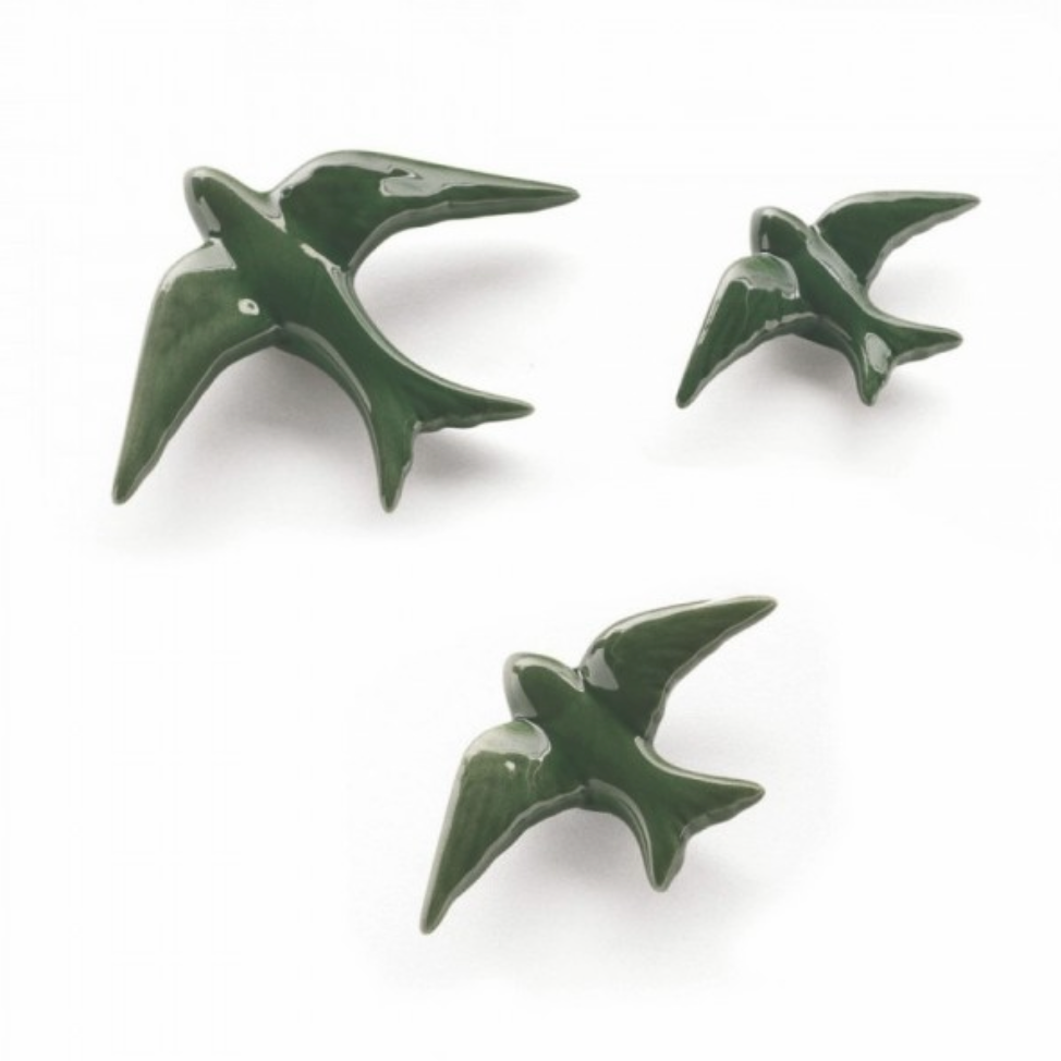 Oiseau en céramique vert - XS