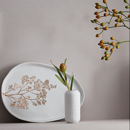 Mini vase - Branche fleur dorée