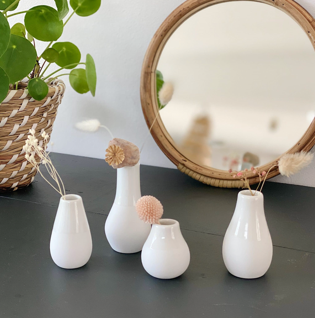 Set de 4 mini vases - Blanc