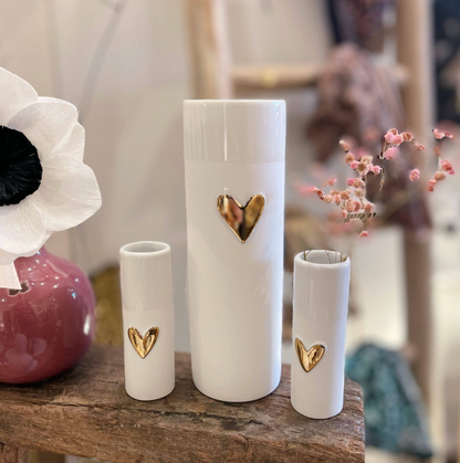 Vase coeur doré - GM