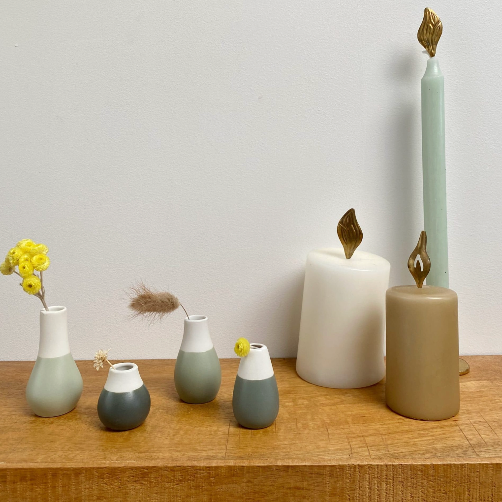 Set de 4 mini vases - vert
