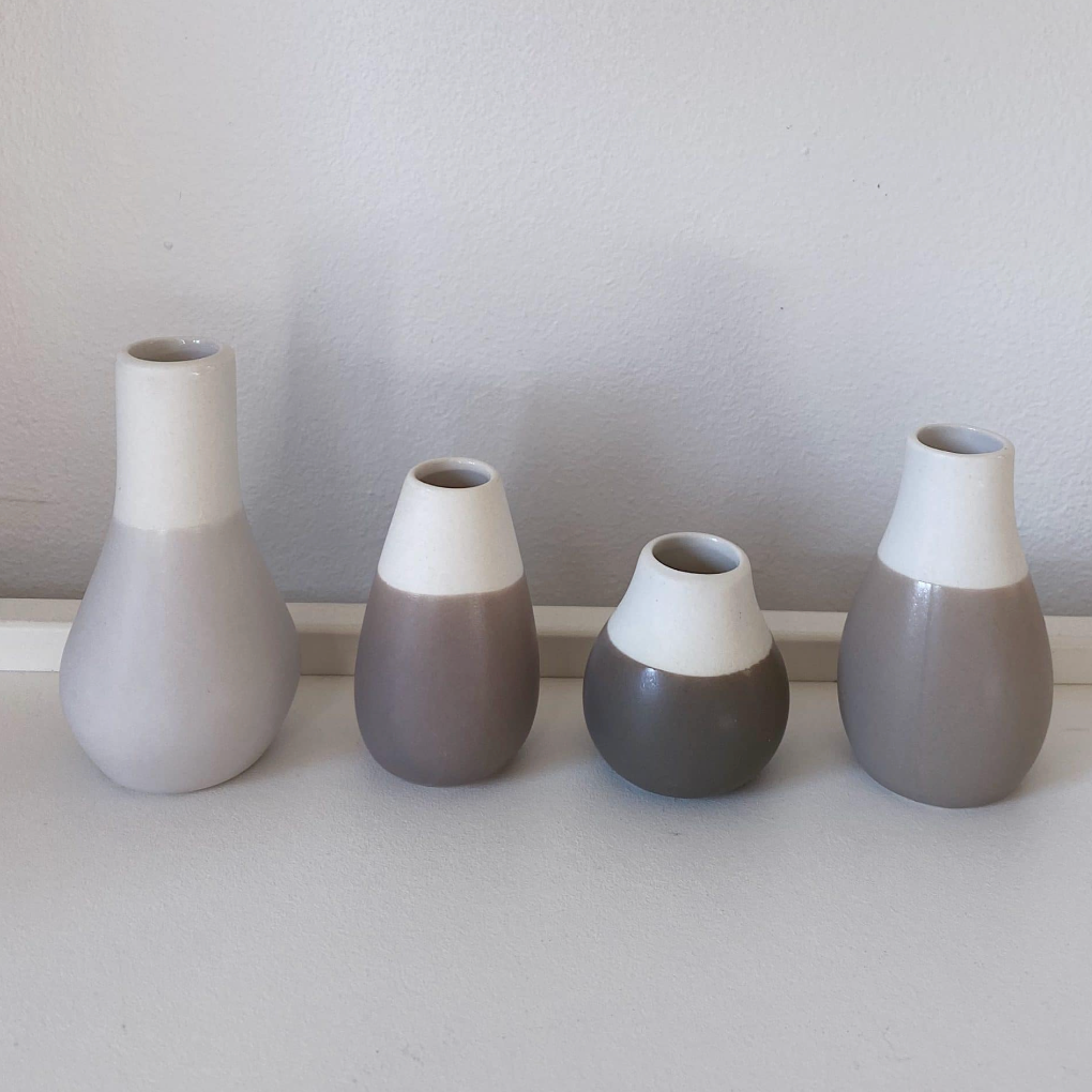 Set de 4 mini vases - Gris