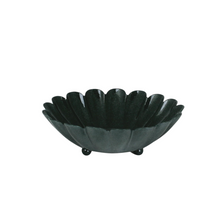 Coupelle fleur vert foncé en métal - S