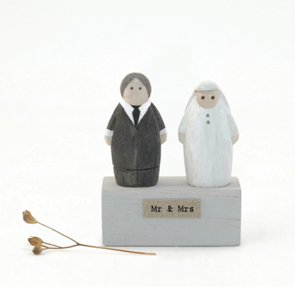 Personnage en bois - Mr & Mrs