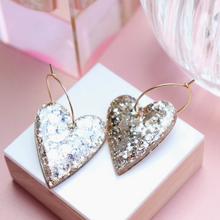 Boucles d'oreilles coeur Mimi - Champagne