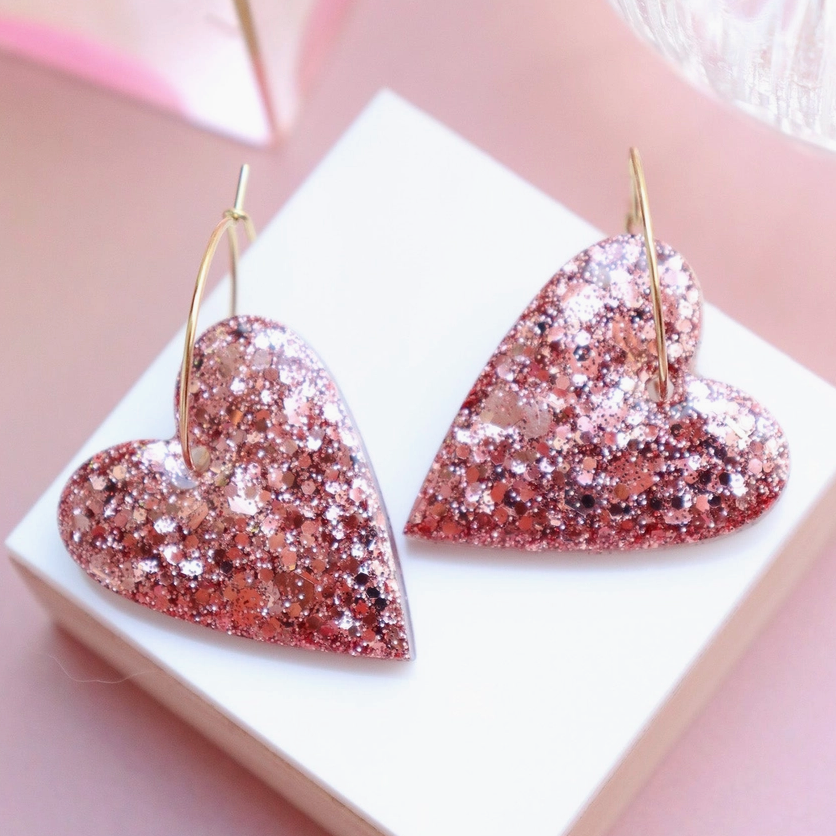 Boucles d'oreilles coeur Mimi - Rose gold