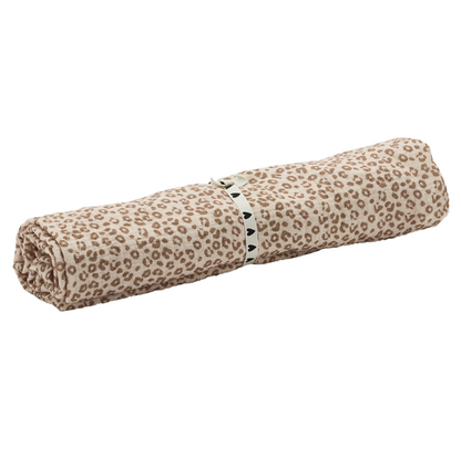 Grand foulard gaze de coton - Leopard rose