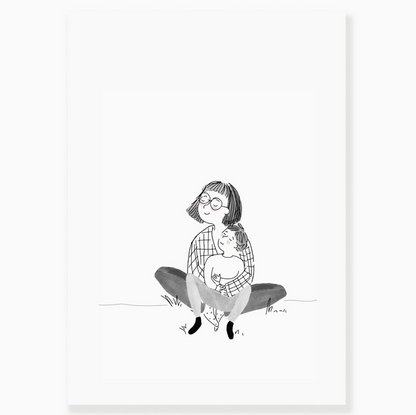 Affiche - Tendresse maman et son fils