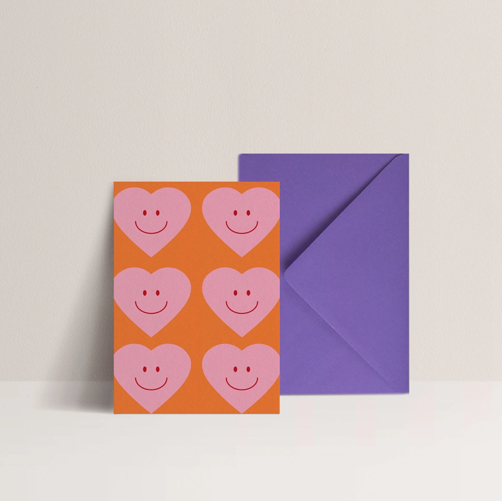 Carte - Coeurs smiley