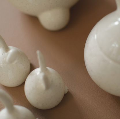 Trio de lapins en céramique - Vanille