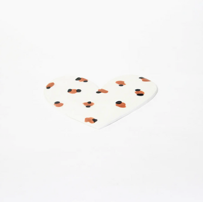 Dessous de plat en faïence - Coeur léopard