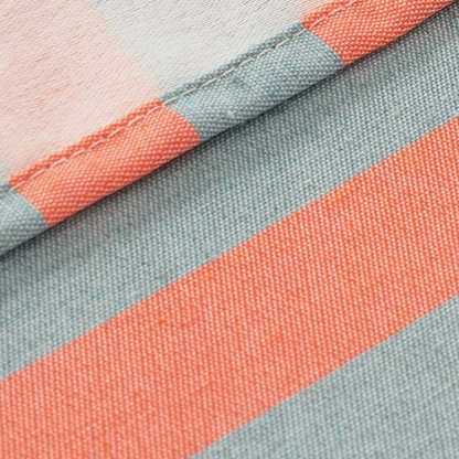 Nappe jacquard rayée imperméable orange & vert de gris - 160 x 250cm