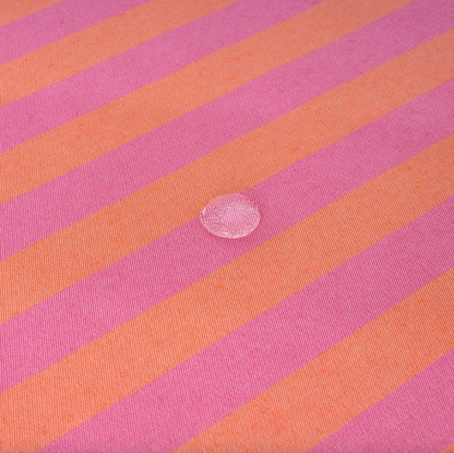 Nappe jacquard rayée imperméable fuchsia & orange - 160 x 250cm