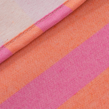 Nappe jacquard rayée imperméable fuchsia & orange - 160 x 250cm