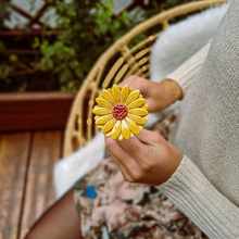 Fleur de tournesol en céramique - Ocre