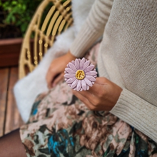 Fleur de gerbera  en céramique - Lilas