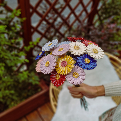 Fleur de gerbera en céramique - Rose