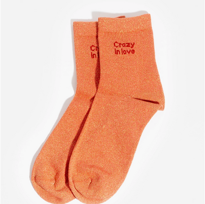 Chaussettes paillettes orange - Crazy in love