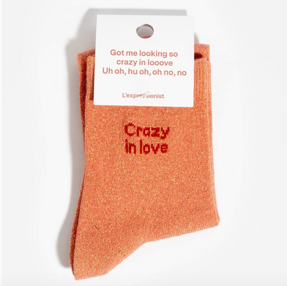 Chaussettes paillettes orange - Crazy in love