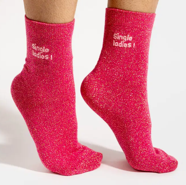 Chaussettes paillettes rose - Single ladies