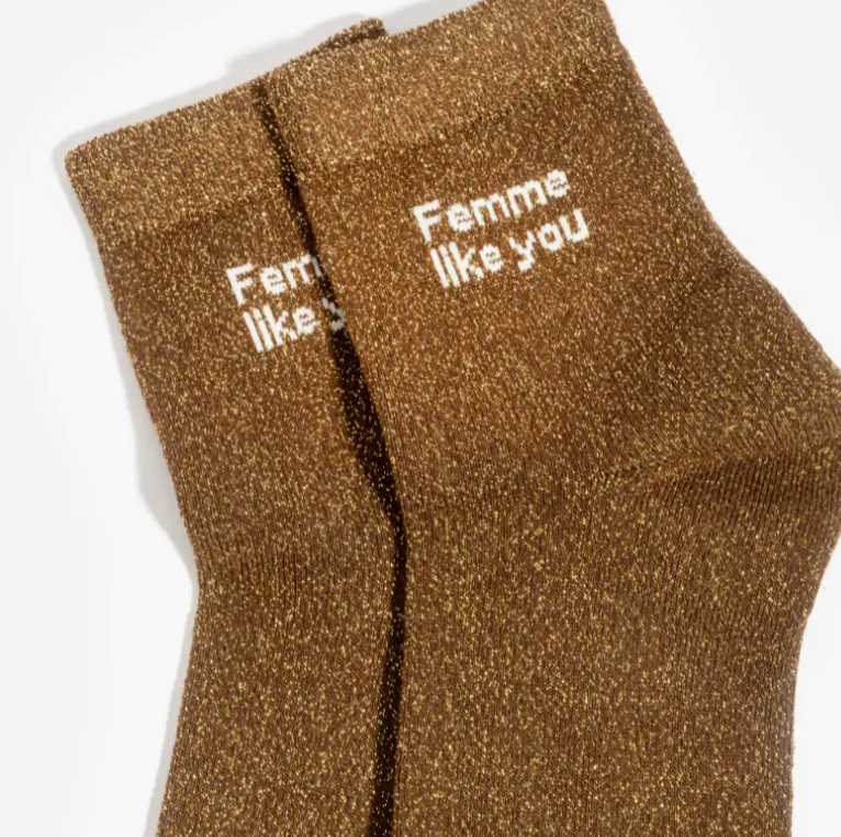 Chaussettes paillettes bronze - Femme like u
