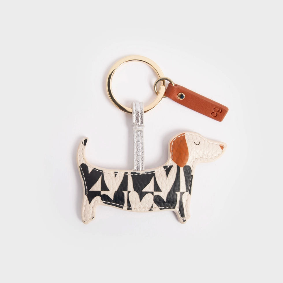 Porte-clés - Chien teckel coeurs
