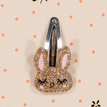 Barrette - Lapin paillettes dorées
