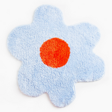 Tapis de bain fleur -  Bleu & Rouge