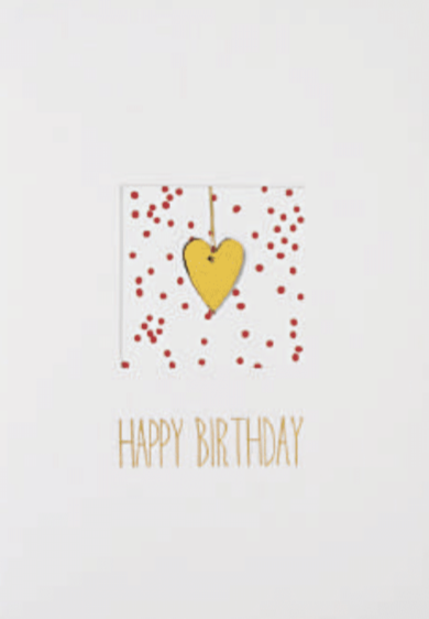 Carte coeur jaune - Happy birthday