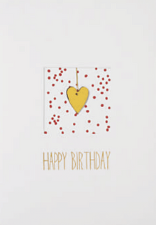 Carte coeur jaune - Happy birthday