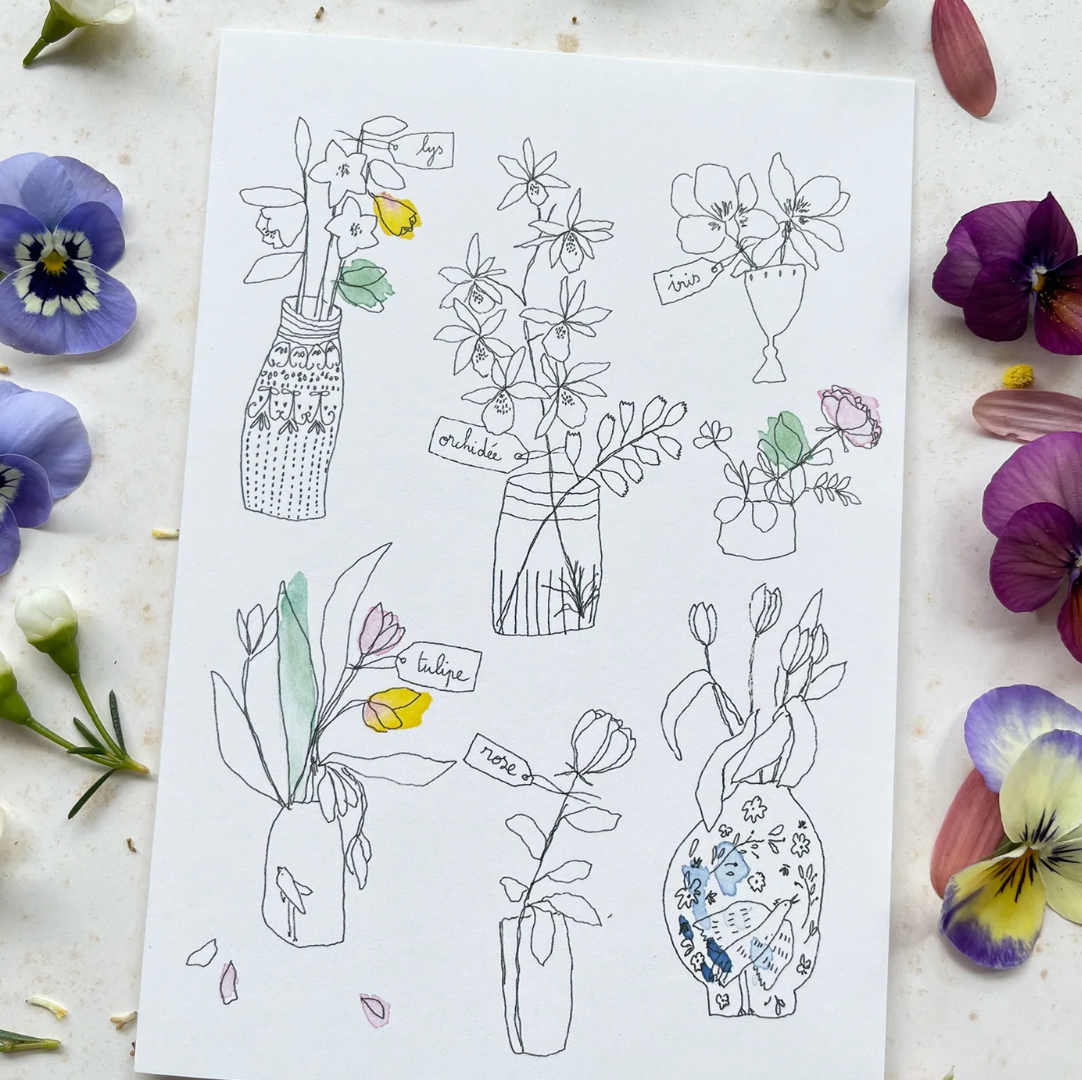 Carte - Vase de fleurs