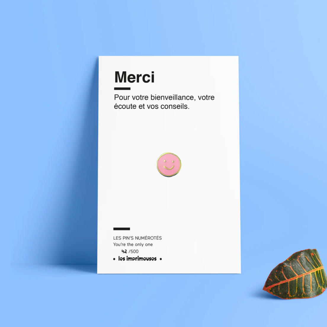 Pin's Merci - Smiley rose