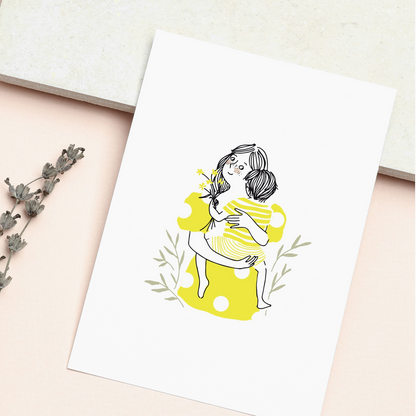 Carte - Calin maman et garçon
